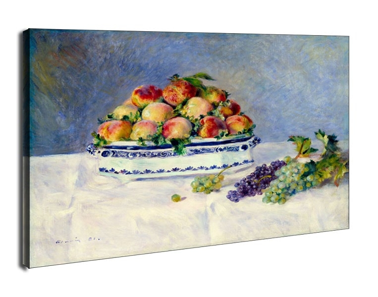 Image of Still Life with Peaches and Grapes, Auguste Renoir - obraz na płótnie Wymiar do wyboru: 120x90 cm