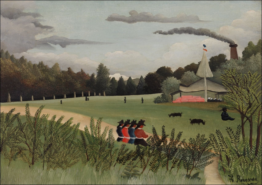 Image of Landscape and Four Young Girls, Henri Rousseau - plakat Wymiar do wyboru: 100x70 cm