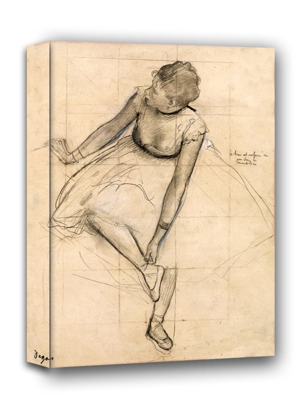 Image of Dancer Adjusting Her Slipper, Edgar Degas - obraz na płótnie Wymiar do wyboru: 60x80 cm