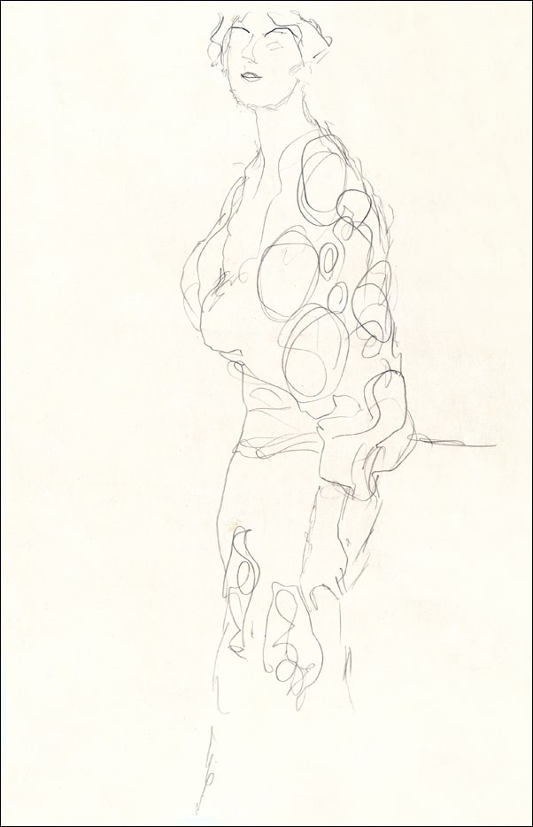 Image of Standing Woman, Gustav Klimt - plakat Wymiar do wyboru: 21x29,7 cm