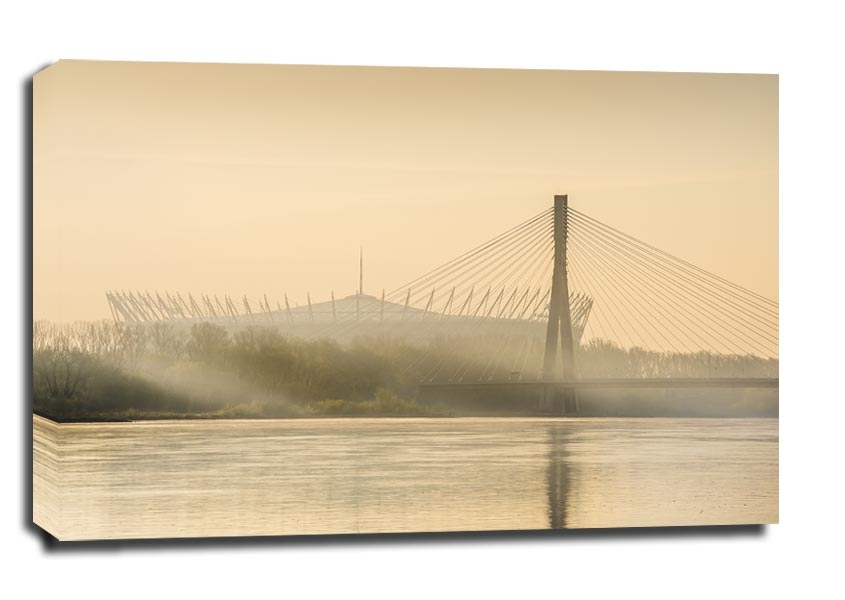 Image of Warszawa Stadion Narodowy o świcie - obraz na płótnie Wymiar do wyboru: 100x70 cm