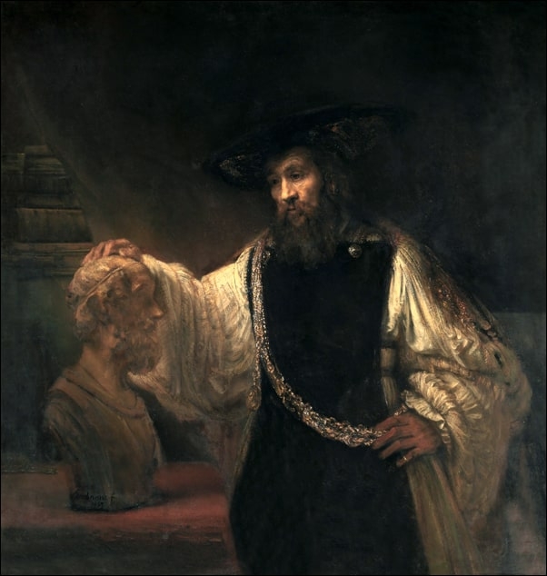 Image of Aristotle with a Bust of Homer, Rembrandt - plakat Wymiar do wyboru: 50x70 cm