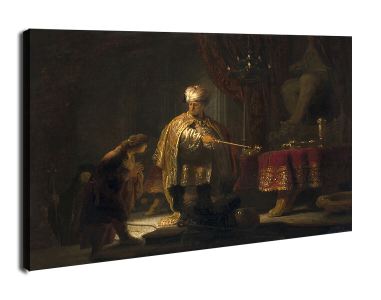 Image of Daniel and Cyrus Before the Idol Bel, Rembrandt - obraz na płótnie Wymiar do wyboru: 100x70 cm