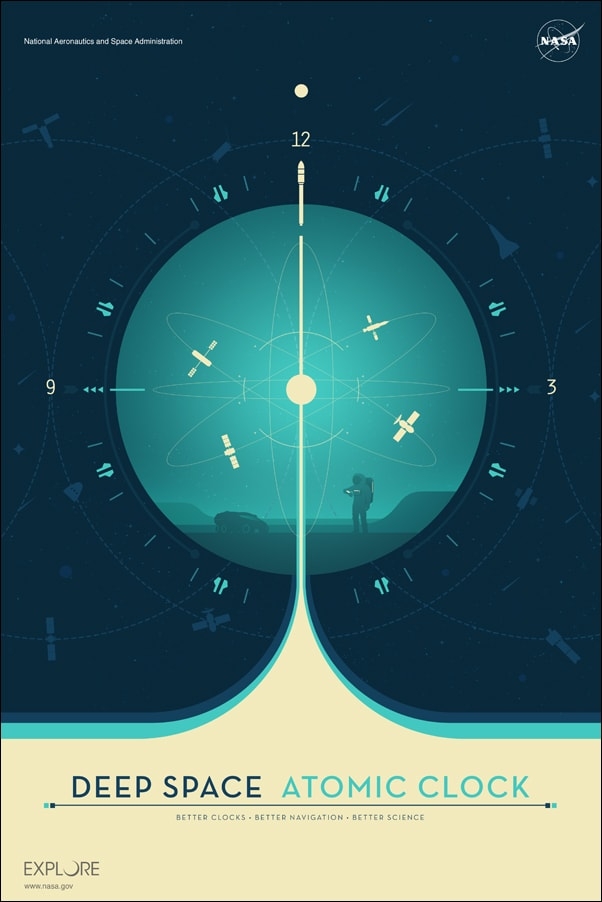 Image of Atomic clock blue - plakat Wymiar do wyboru: 60x80 cm