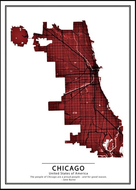 Image of Crimson Cities - Chicago - plakat Wymiar do wyboru: 40x50 cm