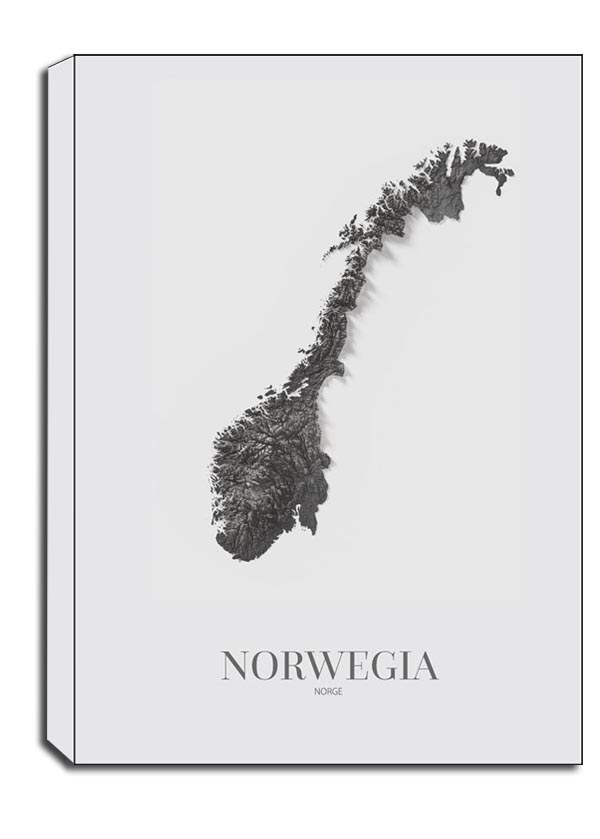 Image of Norwegia, mapa grafitowa - obraz na płótnie Wymiar do wyboru: 40x50 cm