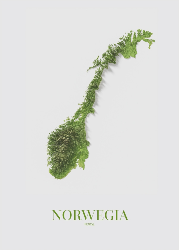 Image of Norwegia, mapa - plakat Wymiar do wyboru: 40x60 cm