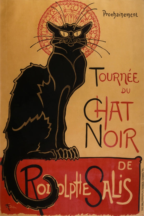 Image of Kot buntownik - Chat Noir - plakat Wymiar do wyboru: 21x29,7 cm