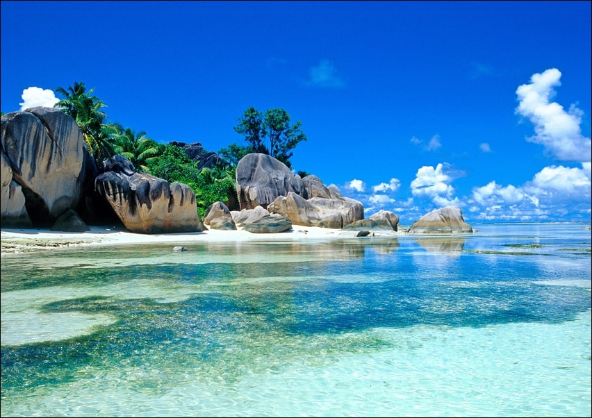 Image of Seszele, plaża - plakat Wymiar do wyboru: 100x70 cm