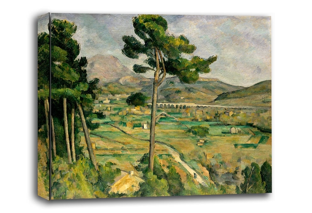 Image of Mont Sainte-Victoire and the Viaduct of the Arc River Valley, Paul Cézanne - obraz na płótnie Wymiar do wyboru: 80x60 cm