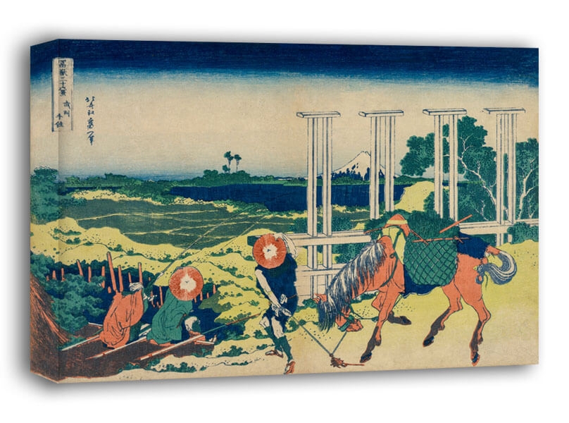 Image of The Weir at Senju in Musashi Province, Hokusai - obraz na płótnie Wymiar do wyboru: 100x70 cm
