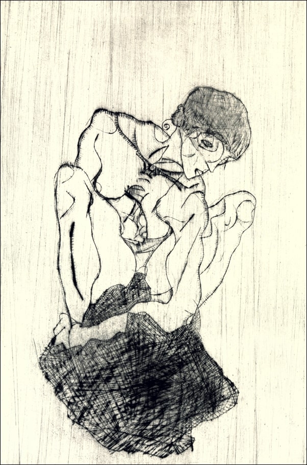 Image of Sorrow, Egon Schiele - plakat Wymiar do wyboru: 30x40 cm