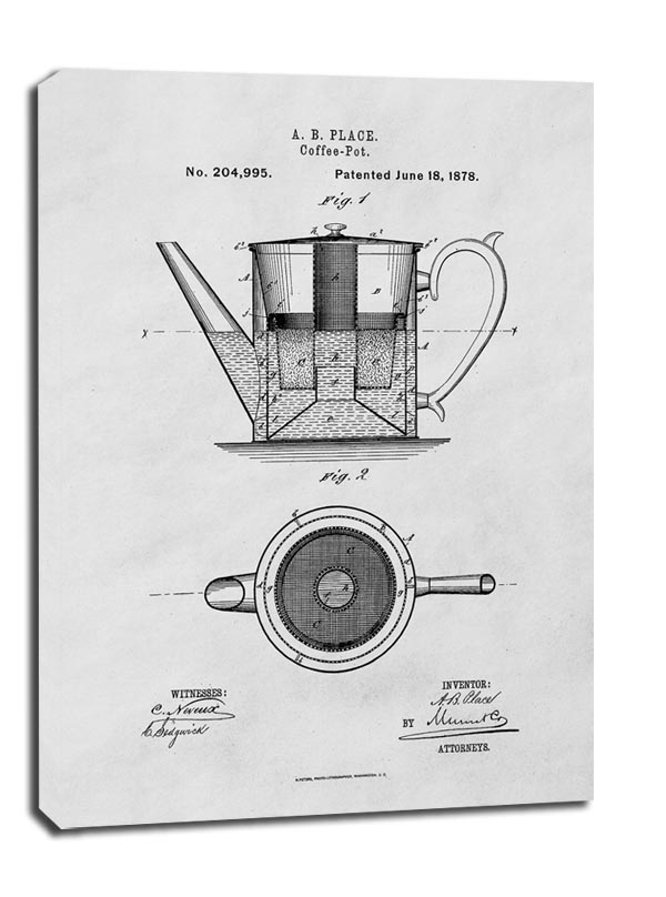Image of Patent Kawiarka Projekt z1878 - obraz na płótnie Wymiar do wyboru: 61x91,5 cm