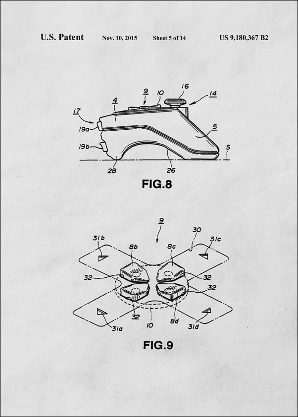 Image of Patent, Sony Kontroler 2015 Bialy - plakat Wymiar do wyboru: 30x40 cm