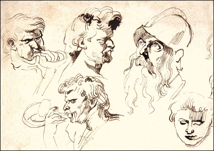 Image of Sheet of Studies of Heads, Anthony van Dyck - plakat Wymiar do wyboru: 20x30 cm