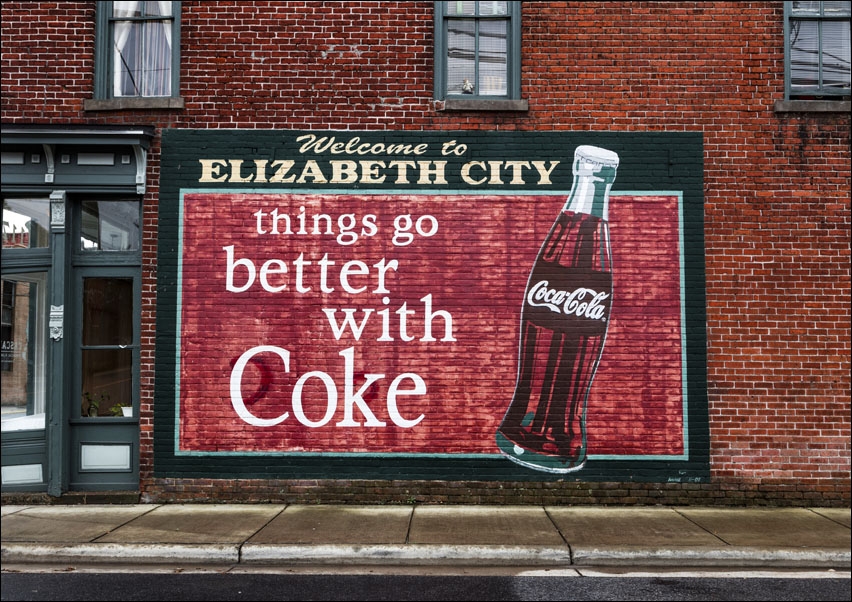 Image of Coca-Cola mural that doubles as a welcome sign in Elizabeth City, North Carolina., Carol Highsmith - plakat Wymiar do wyboru: 100x70 cm