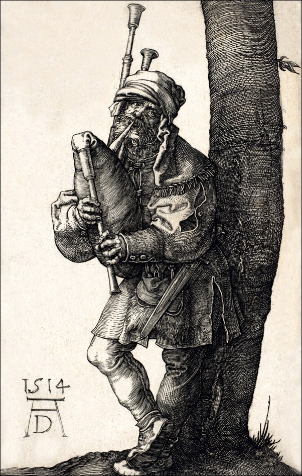 Image of The Bagpiper, Albrecht Durer - plakat Wymiar do wyboru: 59,4x84,1 cm