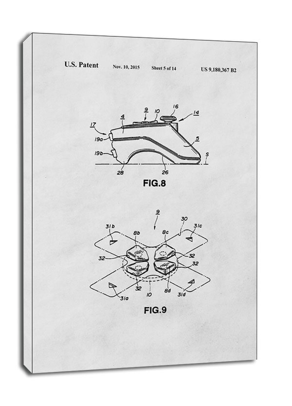 Image of Patent, Sony Kontroler 2015 Bialy - obraz na płótnie Wymiar do wyboru: 30x40 cm