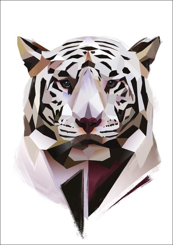 Image of Biały Tygrys - plakat Wymiar do wyboru: 60x80 cm