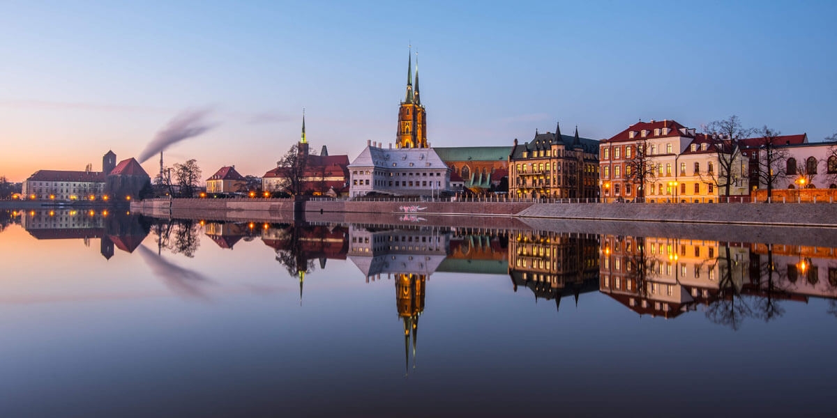 Image of Ostrów Tumski, Wrocław - plakat Wymiar do wyboru: 91,5x61 cm