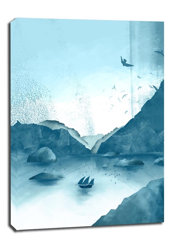 Image of Wzgórza, Statek - obraz na płótnie Wymiar do wyboru: 50x70 cm