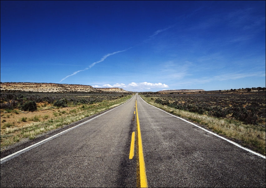 Image of This may not be a highway to nowhere in the American West, but it's a highway no one is on at the moment., Carol Highsmith - plakat Wymiar do wyboru: