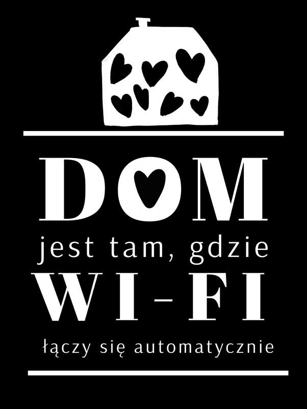 Image of wifi serca black - plakat Wymiar do wyboru: 20x30 cm