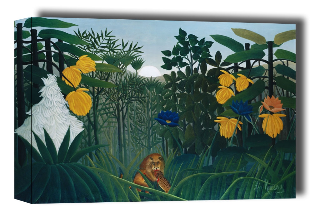 Image of The Repast of the Lion, Henri Rousseau - obraz na płótnie Wymiar do wyboru: 40x30 cm