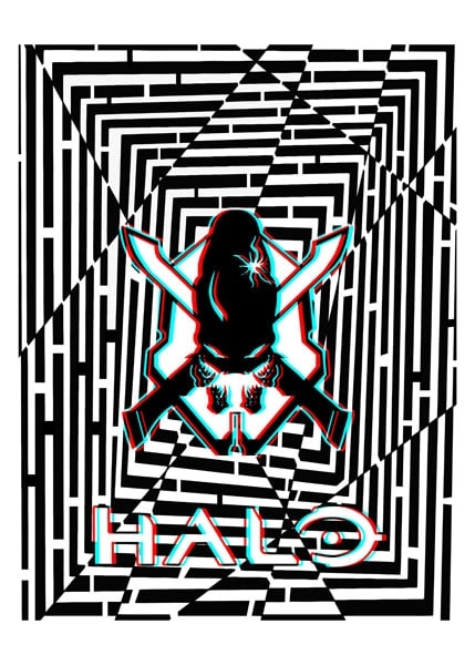 Image of Maze Gaze HALO - plakat 3D Wymiar do wyboru: 20x30 cm