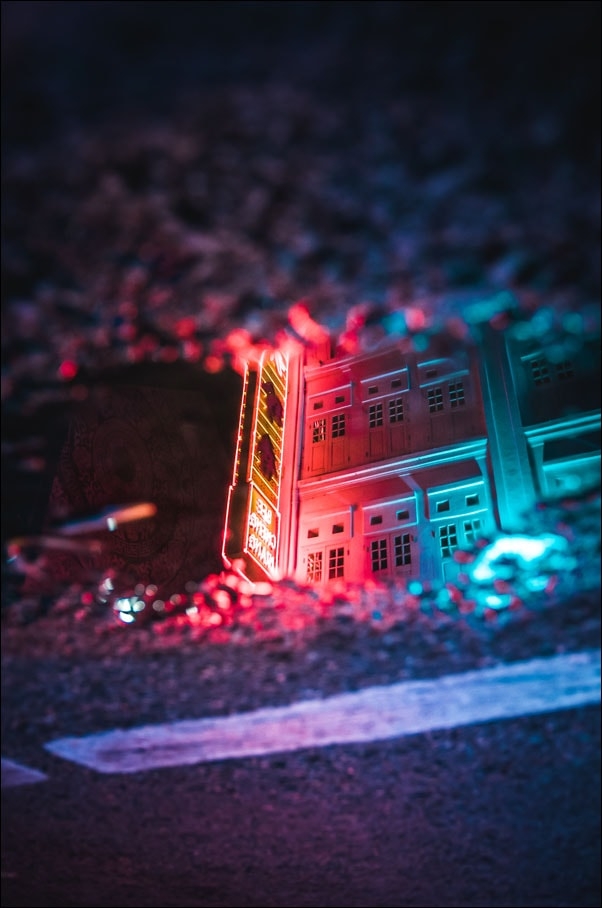 Image of Singapur, Neon - plakat premium Wymiar do wyboru: 40x50 cm