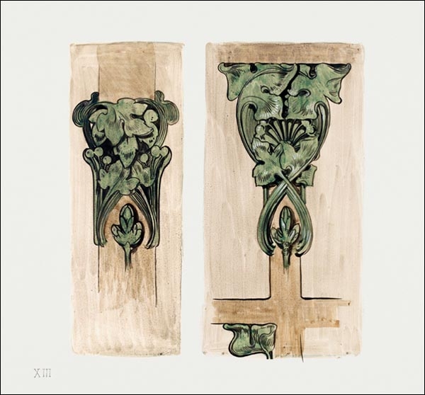 Image of Bronze capitals for the interior of the Fouquet boutique, Alphonse Maria Mucha - plakat Wymiar do wyboru: 50x50 cm