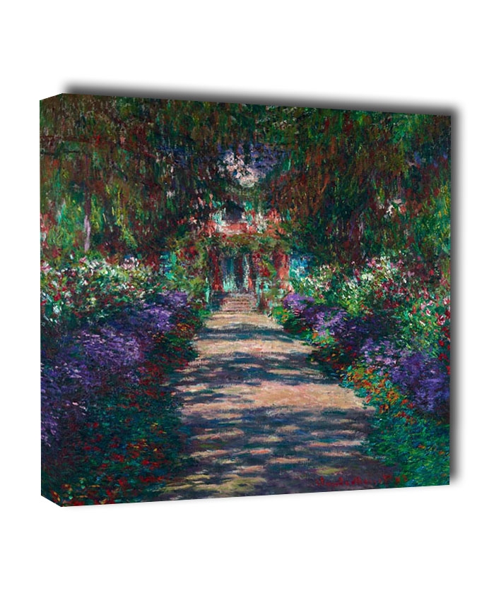 Image of Eine Allee in Monets Garten in Giverny, Claude Monete - obraz na płótnie Wymiar do wyboru: 30x30 cm
