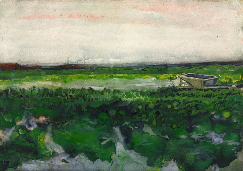 Image of Vincent Van Gogh, Landscape with Wheelbarrow - plakat Wymiar do wyboru: 70x50 cm