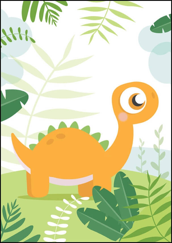 Image of Dino pomarańczowy - plakat Wymiar do wyboru: 60x80 cm