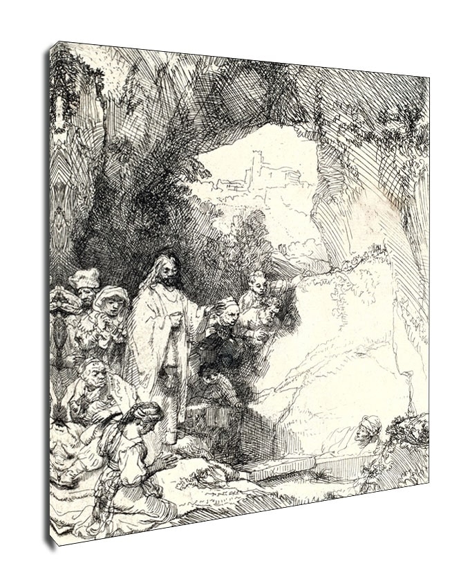 Image of The Raising of Lazarus Small Plate, Rembrandt - obraz na płótnie Wymiar do wyboru: 40x60 cm