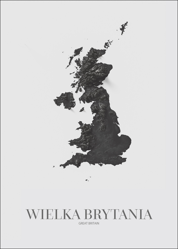 Image of UK, mapa grafitowa II - plakat Wymiar do wyboru: 20x30 cm