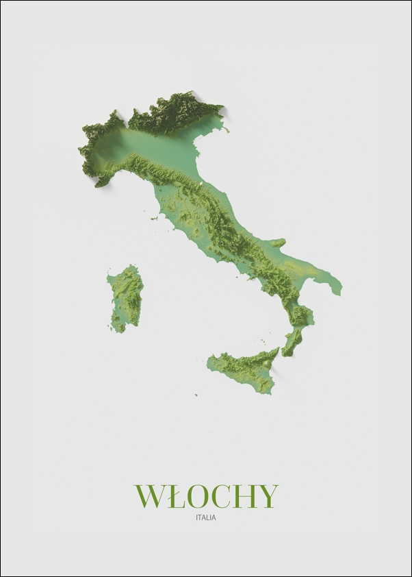 Image of Włochy, mapa - plakat Wymiar do wyboru: 40x50 cm