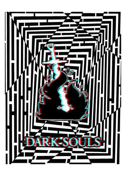 Image of Maze Gaze Dark Souls - plakat 3D Wymiar do wyboru: 21x29,7 cm