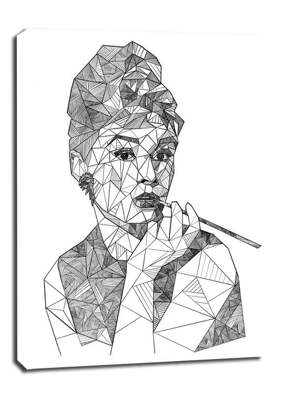 Image of Geometryczna Audrey Hepburn - obraz na płótnie Wymiar do wyboru: 30x40 cm
