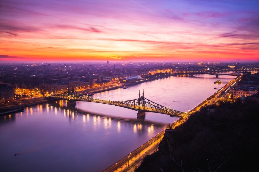Image of Budapeszt Poranek nad Dunajem - plakat premium Wymiar do wyboru: 29,7x21 cm