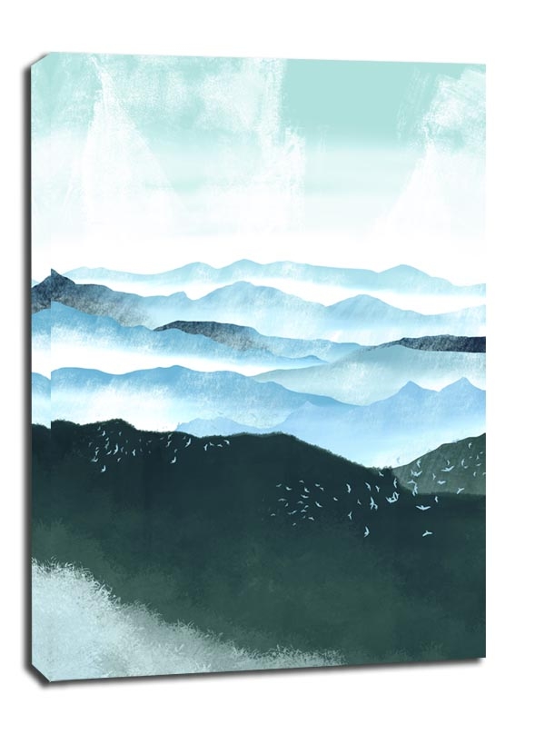 Image of Wzgórza, ptaki - obraz na płótnie Wymiar do wyboru: 50x70 cm