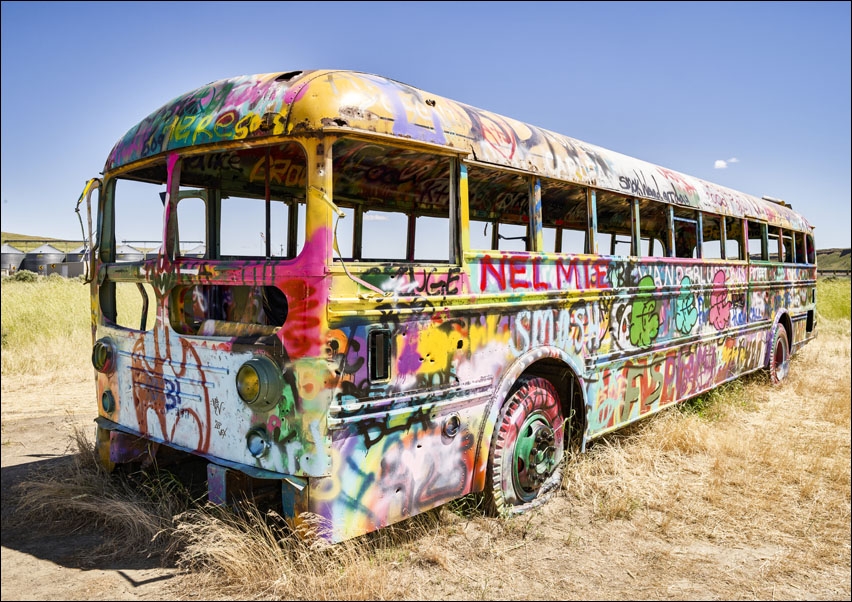 Image of Painted bus in Washtucna, Washington., Carol Highsmith - plakat Wymiar do wyboru: 29,7x21 cm