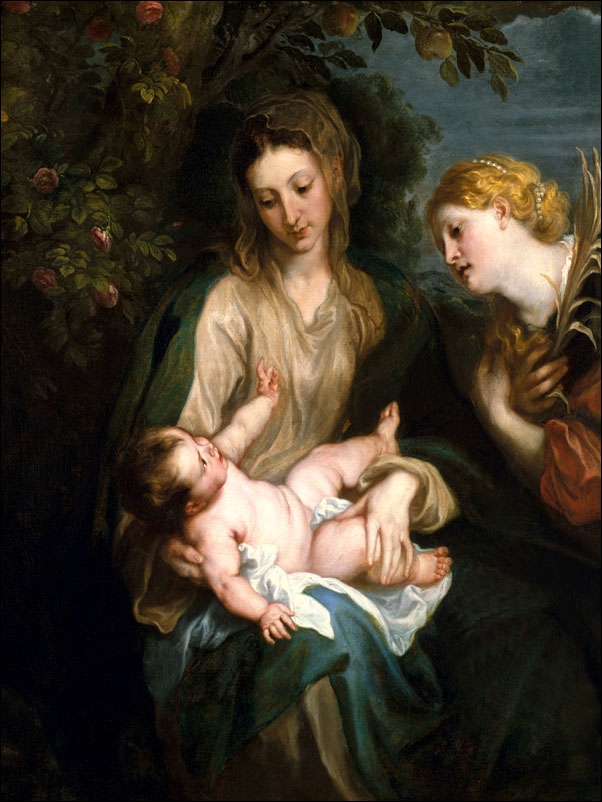 Image of Virgin and Child with Saint Catherine of Alexandria, Anthony van Dyck - plakat Wymiar do wyboru: 50x70 cm