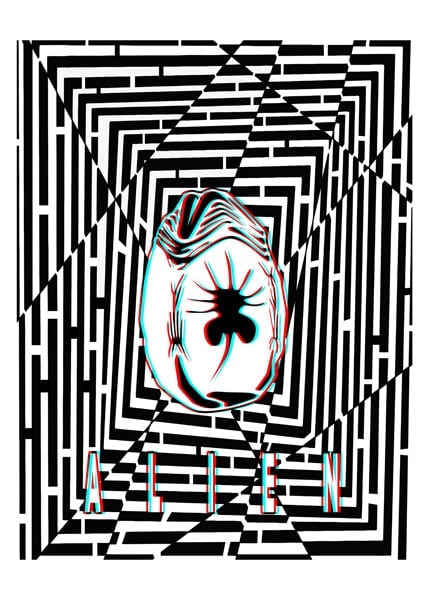 Image of Maze Gaze ALIEN - plakat 3D Wymiar do wyboru: 70x100 cm