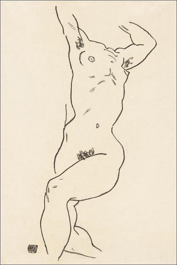 Image of Naked woman. Torso of a Nude, Egon Schiele - plakat Wymiar do wyboru: 21x29,7 cm