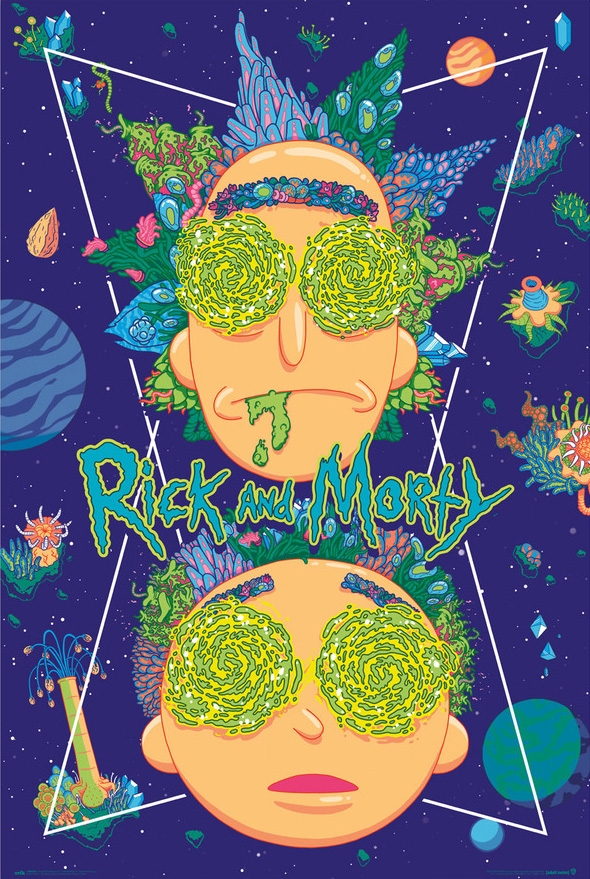 Image of Rick and Morty High in the Sky - plakat