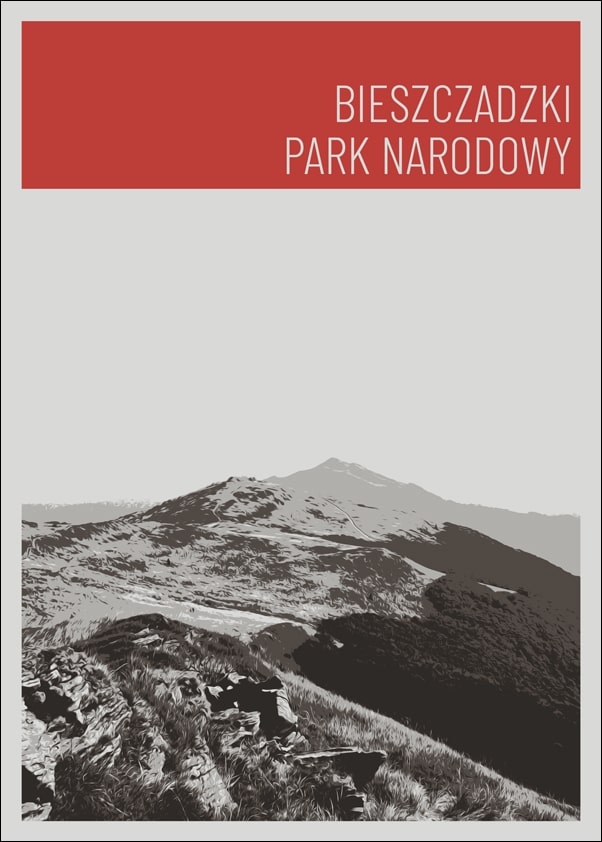 Image of Parki Narodowe, Bieszczady red - plakat Wymiar do wyboru: 60x80 cm