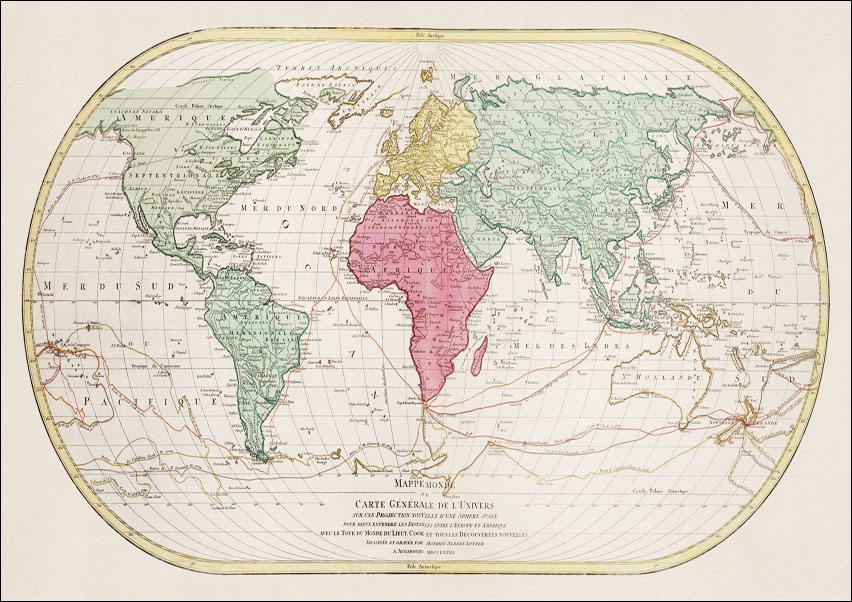 Image of Mappe Monde ou Carte générale de l'Univers, Albert Lotter - plakat Wymiar do wyboru: 80x60 cm