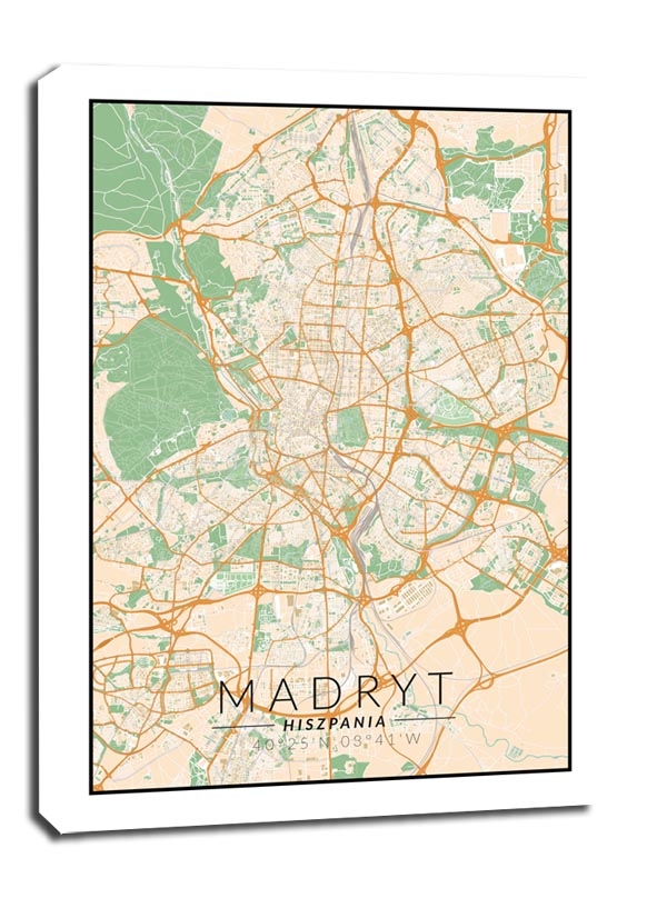 Image of Madryt mapa kolorowa - obraz na płótnie Wymiar do wyboru: 40x50 cm