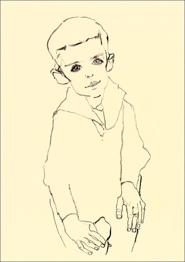Image of Portrait of Herbert Rainer, Egon Schiele - plakat Wymiar do wyboru: 30x40 cm